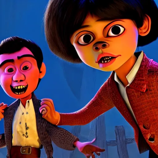 Image similar to miguel from coco horror uncanny, scary