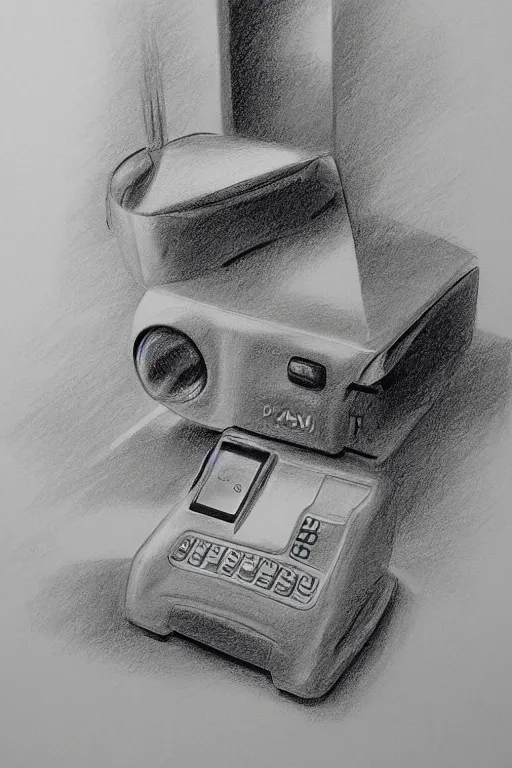 Prompt: modern technology. pencil drawing.
