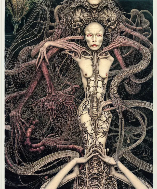 Prompt: early colour 8k photo of the miracle of life by H.R.Giger, Vania Zouravliov, by Ayami Kojima, Amano, Takato Yamamoto