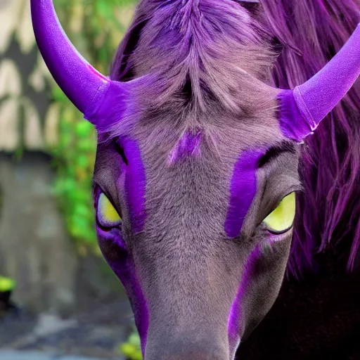 Prompt: one eyed one horn flying purple people eater