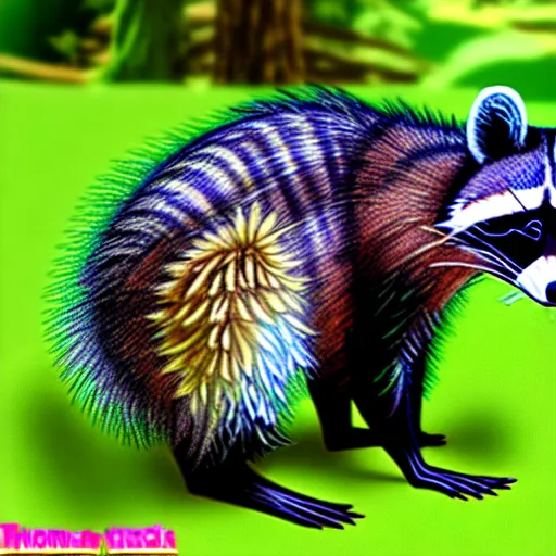 Image similar to a raccoon with a body made of a rusty tea ketlle