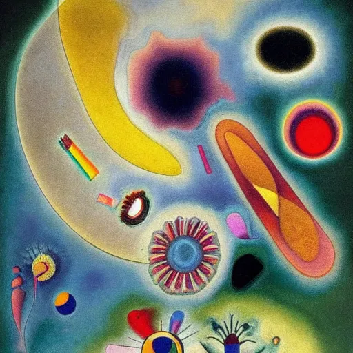 Prompt: a beautiful painting by wassily kandinsky and ernst haeckel