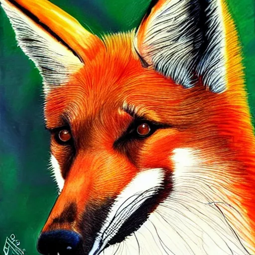 Image similar to Maned Wolf 🎨 🖌️