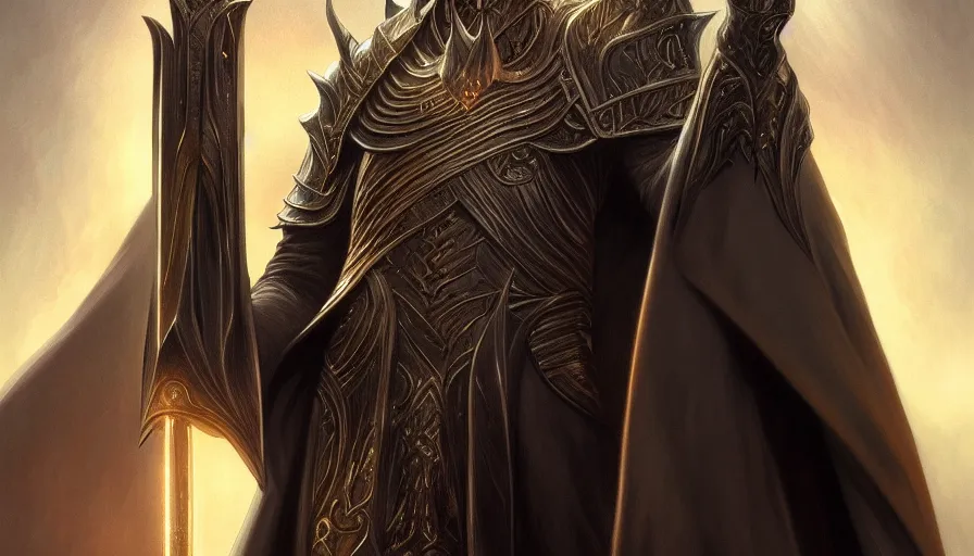 Image similar to Sauron, the dark Lord of middle-earth, elegant, intricate, full frontal shot, highly detailed, digital painting, artstation, concept art, sharp focus, illustration, art by artgerm and greg rutkowski and alphonse mucha