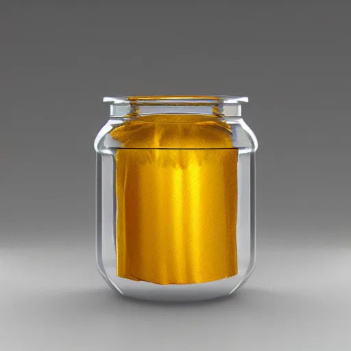 Prompt: liquified golden crystal in a transparent container, realistic, trending on artstation