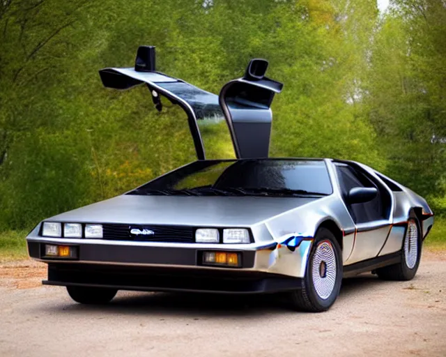 Image similar to new prototype delorean, dslr