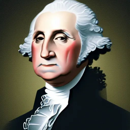 Image similar to hyper realistic dslr shot of george washington incredible detail features in 2 0 2 2