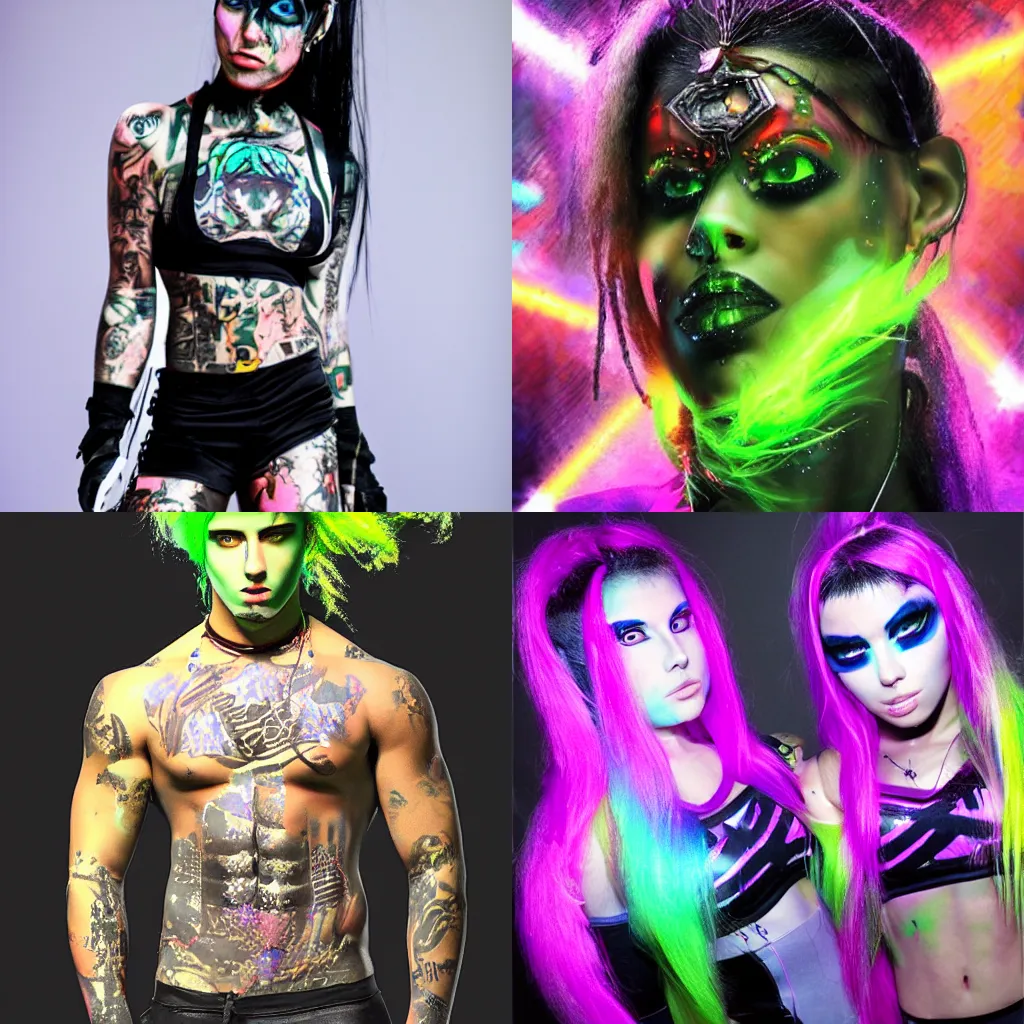 Prompt: cybergoth radioactive aura Zyzz