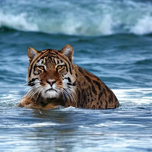 Image similar to “big cat by sea”