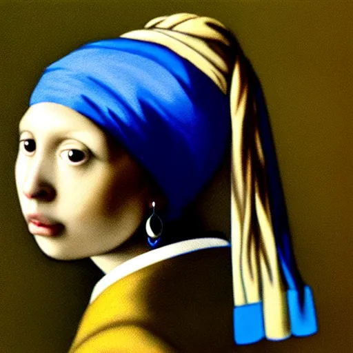 Prompt: cj from grovestreet with a Pearl Earring painted by Beksinski