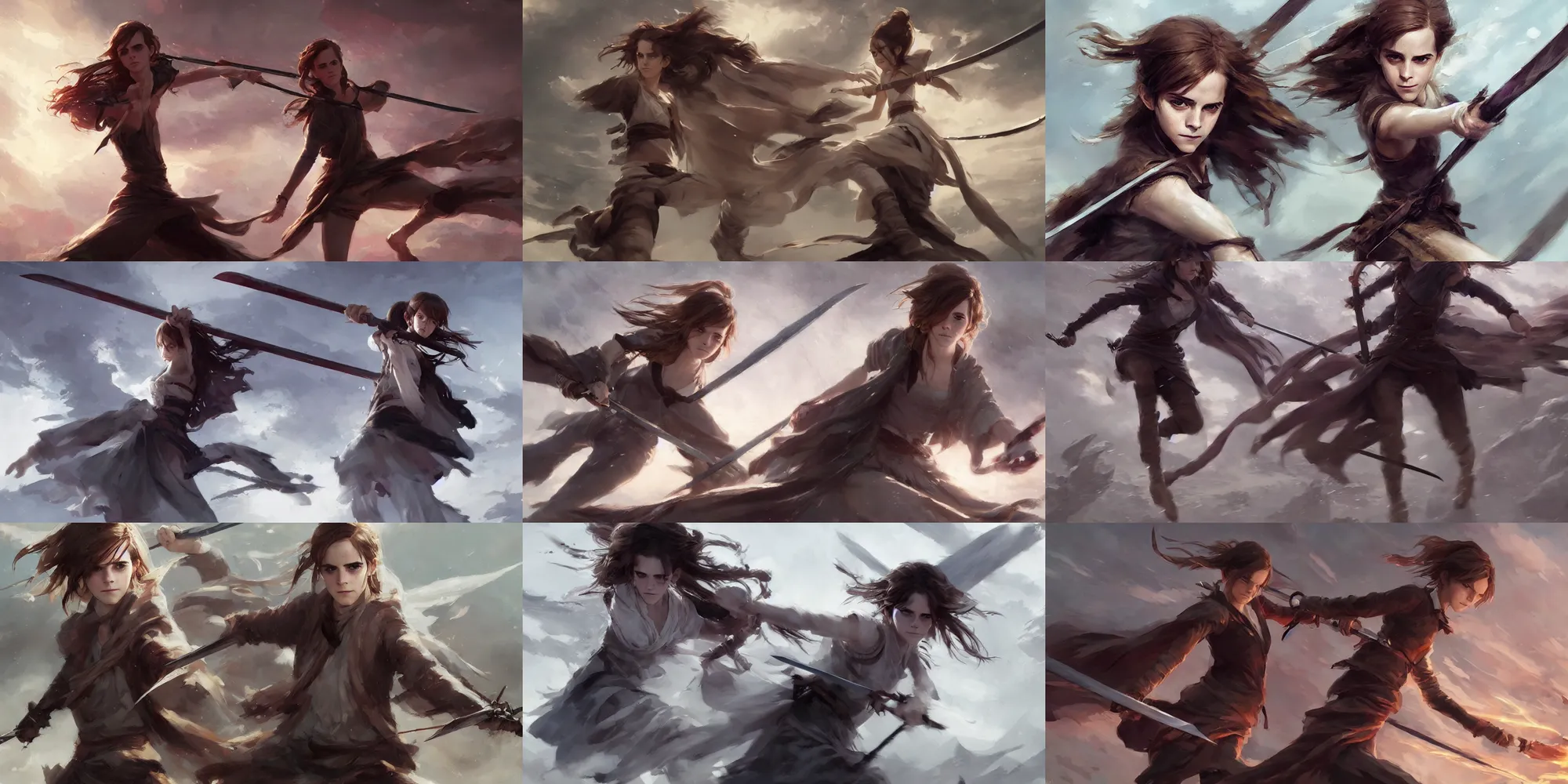 emma watson anime action poses motion blur sword greg | Stable Diffusion |  OpenArt
