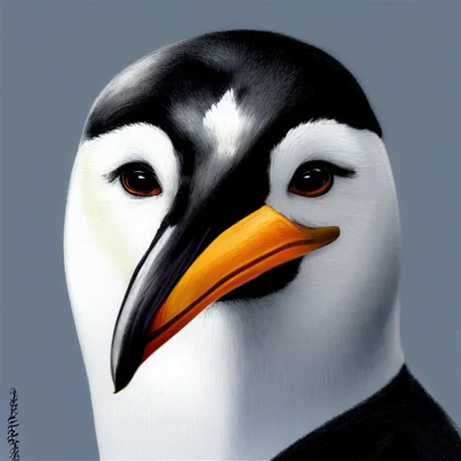 Prompt: Office penguin portrait by artgerm, WLOP