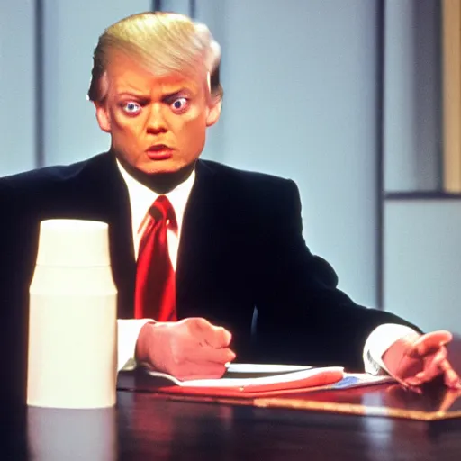 Prompt: Niles Crane cross-examining Donald Trump