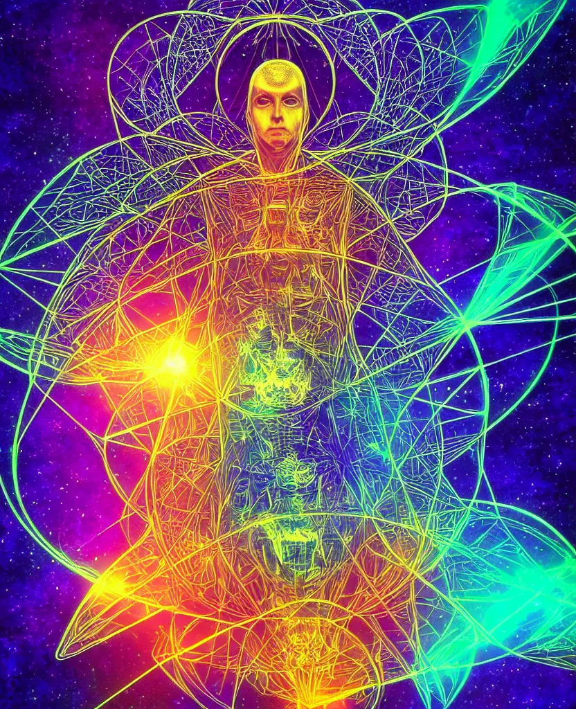 Image similar to techno - spiritual utopian ascended metatron, perfect future, award winning digital art