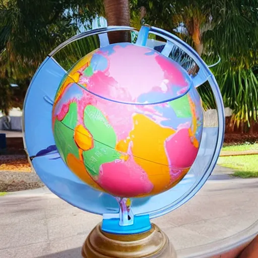 Image similar to a globe made of ice cream