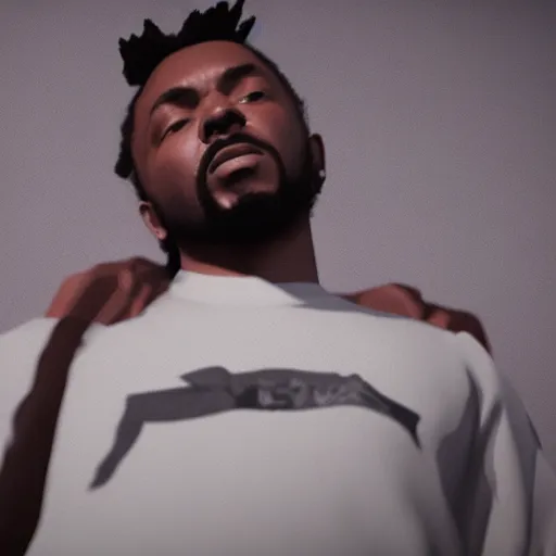 Image similar to kendrick lamar rendered in unreal engine 5, cinematic, studio lighting, hd