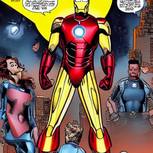 Image similar to Elon musk as iron man, marvel comics