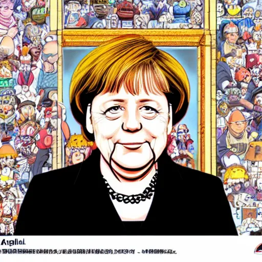 Image similar to angela merkel in the style of akira toriyama