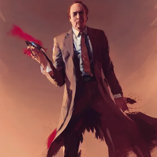 Image similar to saul goodman as a dmc 5 character by greg rutkowski