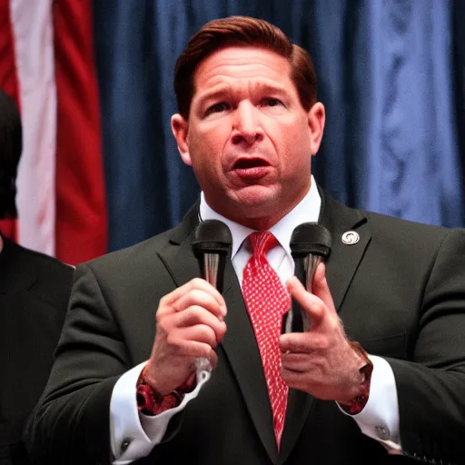 Image similar to Ron DeSantis as Satan in Hell