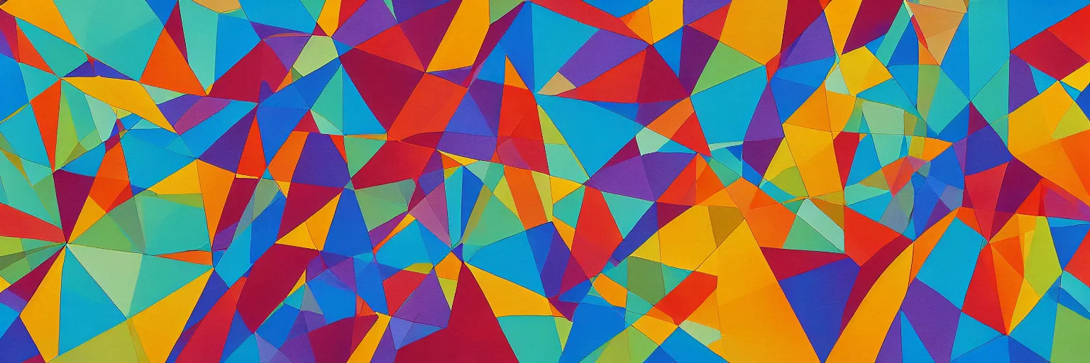 Image similar to abstract landscape, Mural, Hyperprism, Geometric, Polygonal