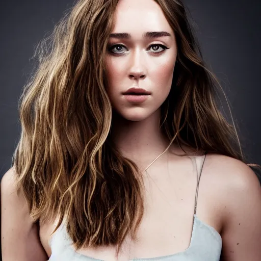 Image similar to alycia debnam carey standing posing for a photo, award winning photography, hdr, studio lighting, dynamic pose, medium close shot, shot on canon eos r 5, f / 2. 5,