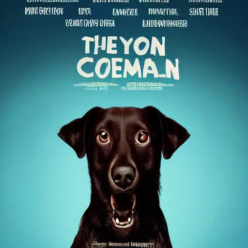 Image similar to a movie poster about a dog that can communicate with humans