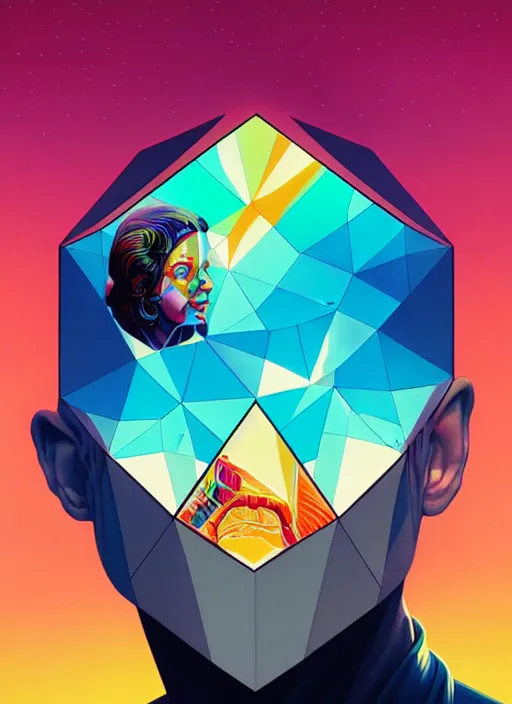 Prompt: brain inside a prism, tristan eaton, victo ngai, artgerm, rhads, ross draws, 3 d cgsociety