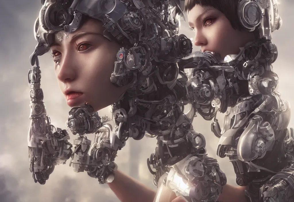 Image similar to cyborg girl kawaii renewable energy, ultra realistic, concept art, intricate details, highly detailed, photorealistic, octane render, 8 k