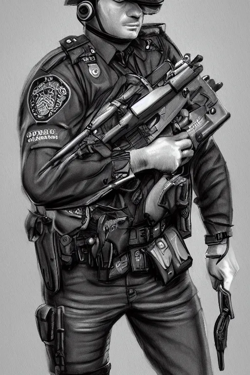 Image similar to police officer, greater manchester police, highly detailed, digital art, sharp focus, trending on art station