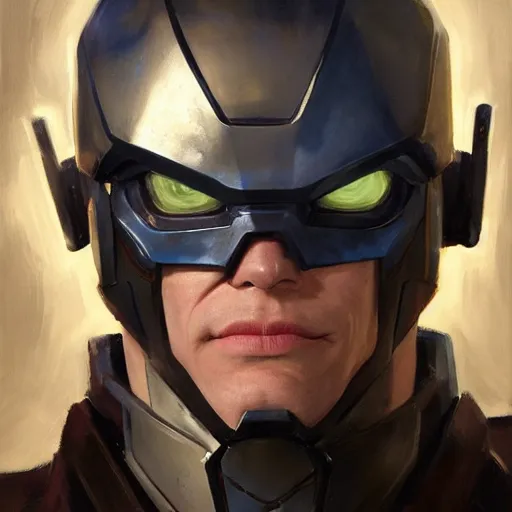 Image similar to greg manchess portrait painting of partially armored paul bettany aka vision as overwatch character, medium shot, asymmetrical, profile picture, organic painting, sunny day, matte painting, bold shapes, hard edges, street art, trending on artstation, by huang guangjian, gil elvgren, ruan jia, greg rutkowski, gaston bussiere