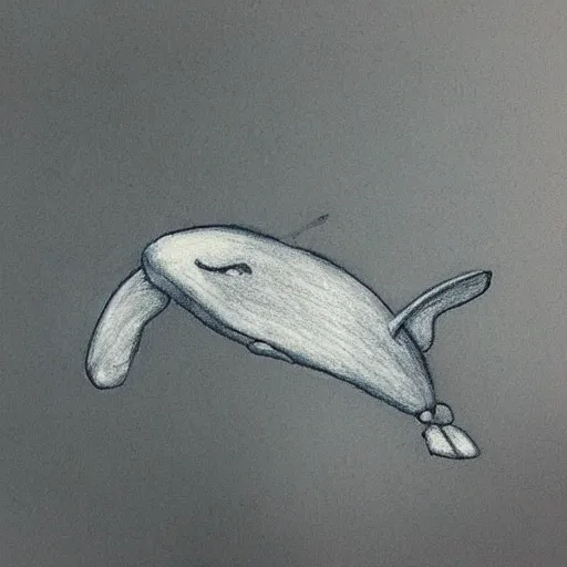 Image similar to “drawing of a flying whale by devin elle kurtz”