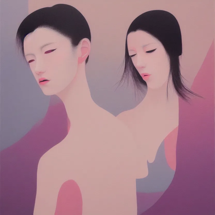 Image similar to neo - pop fine art figurative painting by yoshitomo nara in an aesthetically pleasing natural and pastel color tones, modern western pop culture influences