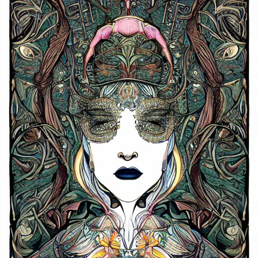 Prompt: the face of an incredibly beautiful, graceful, elegant, and sophisticated young woman dressed as a bulb of garlic, an ultrafine detailed illustration by james jean, intricate linework, bright colors, final fantasy, behance contest winner, vanitas, angular, altermodern, unreal engine 5 highly rendered, global illumination, radiant light, detailed and intricate environment