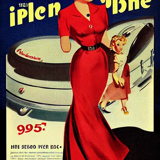 Image similar to 1 9 5 0's iphone advertisement, digital art