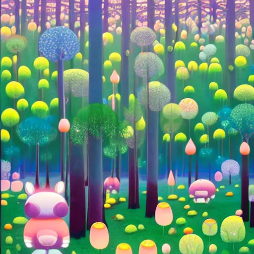 Image similar to forest in the morning light, by Chiho Aoshima, hyper detailed