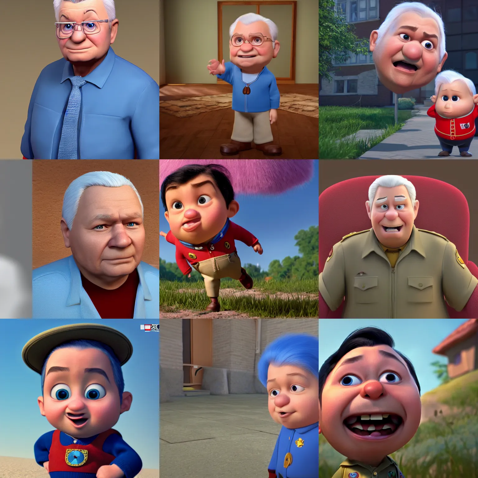 Prompt: poland lech kaczynski as a pixar disney character from up ( 2 0 0 9 ), unreal engine, octane render, 3 d render, photorealistic