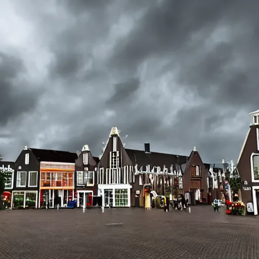 Image similar to hoogveen town center, overcast, photoreal, still from the movie batman