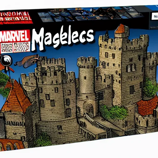 Prompt: medieval castle, by marvel comics
