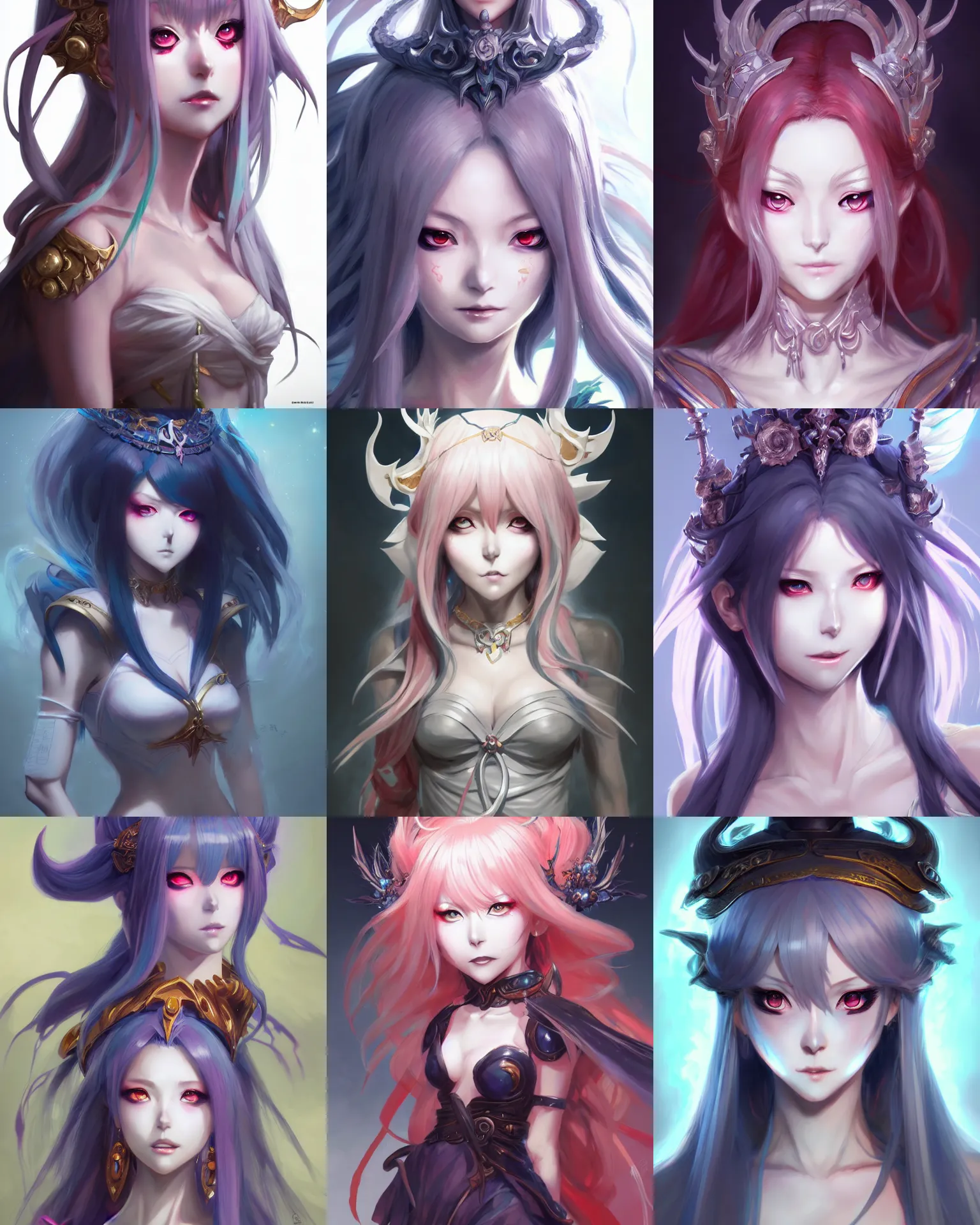 Prompt: Character concept art of an anime Goddess of Chaos || cute-fine-face, pretty face, realistic shaded Perfect face, fine details by Stanley Artgerm Lau, WLOP, Rossdraws, James Jean, Andrei Riabovitchev, Marc Simonetti, and Sakimichan, tranding on artstation