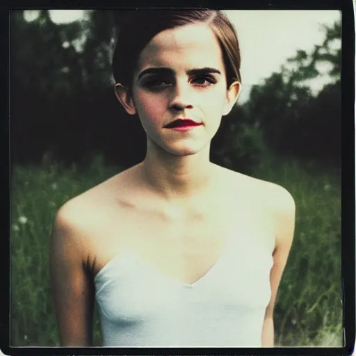 Prompt: Polaroid of Emma Watson by Andrei Tarkovsky