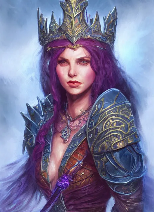 Image similar to good beautiful queen, ultra detailed fantasy, dndbeyond, bright, colourful, realistic, dnd character portrait, full body, pathfinder, pinterest, art by ralph horsley, dnd, rpg, lotr game design fanart by concept art, behance hd, artstation, deviantart, hdr render in unreal engine 5