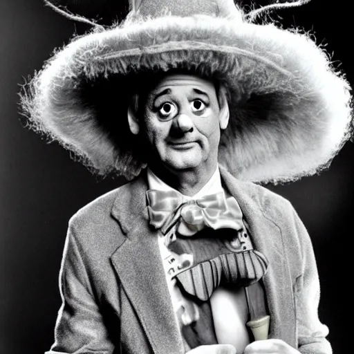 Prompt: bill murray as crusty the clown