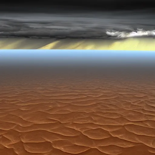 Prompt: supercells above a desert beside a sea, photorealistic, ultra-detailed, 4k high resolution, HDR shot