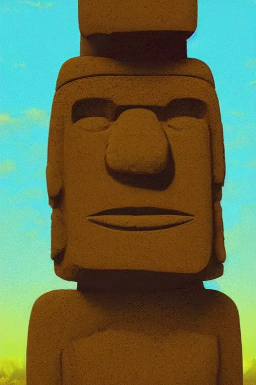 caricature cartoon moai statue popart slap face, Stable Diffusion