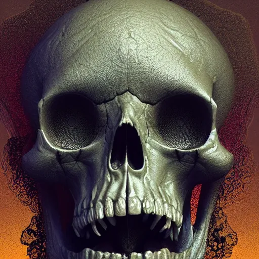 Image similar to portrait_of_a_melting_skull._intricate_abstract._intricate_artwork._by_Tooth_Wu_wlop_beeple_dan_mumford._octane_render_trending_on_artstat