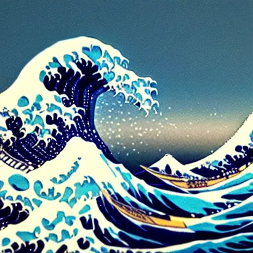 Image similar to ( ( great wave off kanagawa ) ), made of clay, claymation, aardman studios, claymation style, clay sculpture