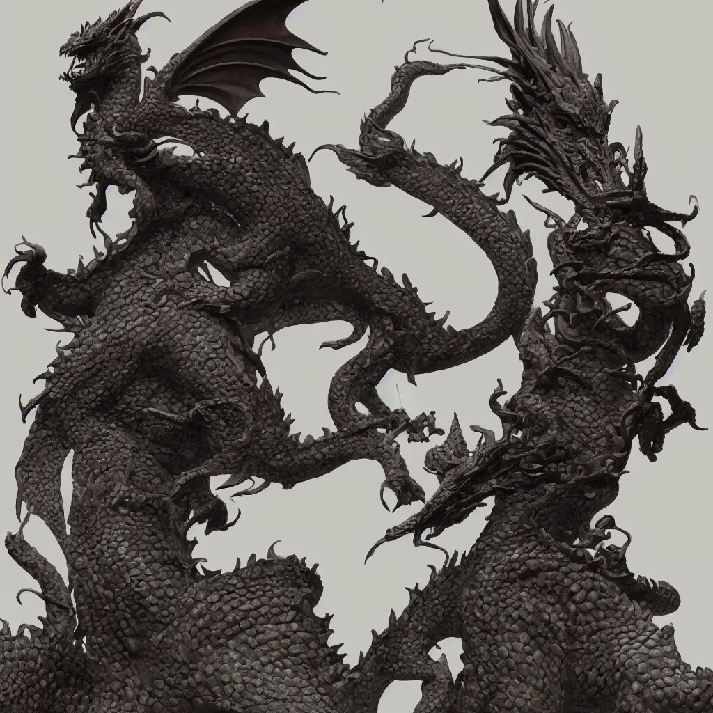 Image similar to a statue of a dragon in the northern wei dynasty, by zhelong xu, trending on artstation, highly detailed, photorealistic