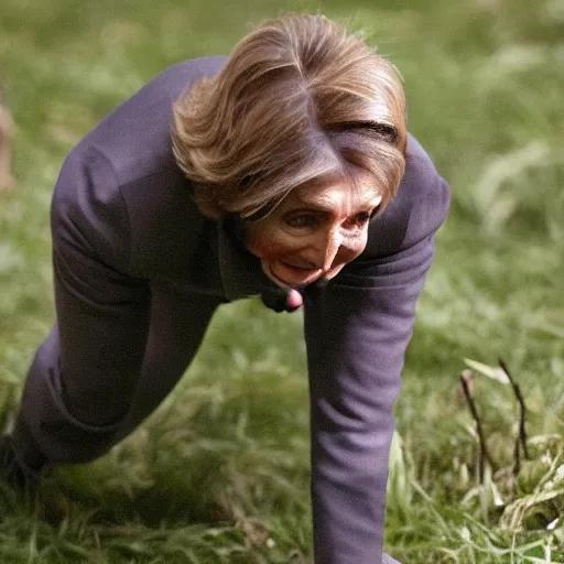 Image similar to Nancy Pelosi crawling out of the backrooms, trailcam footage