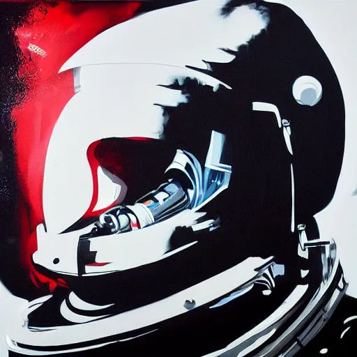 Prompt: astronaut painting by Conor Harrington, drip, graffiti